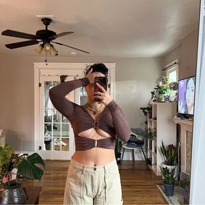 THE KRIPT MARILLA BROWN LONG SLEEVE TOP